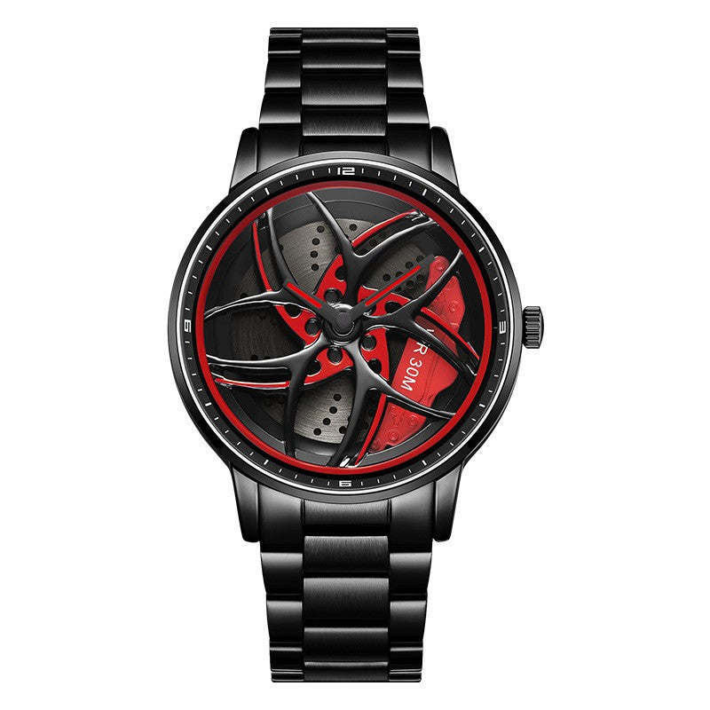 Reloj de cuarzo para hombre con correa giratoria y esfera de rueda