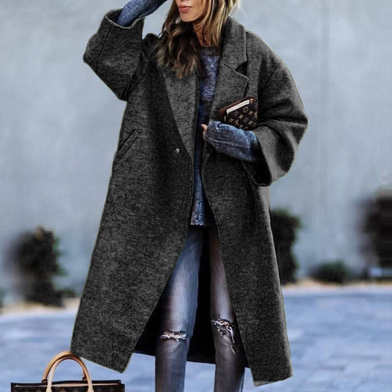 Manteau à carreaux à manches longues pour femmes, assorti de couleurs