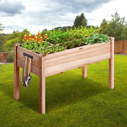 Jardinera elevada de madera de 120x58x76cm para flores y vegetales