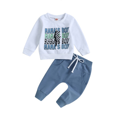 Ensemble pantalon et pull à manches longues à imprimé floral pour garçon