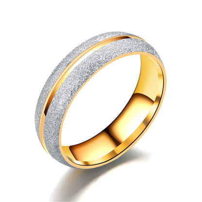 Bague de couple givrée en acier titane européen et américain