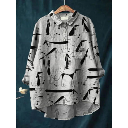 Chemise à imprimé animal numérique rétro de style européen et américain pour femmes