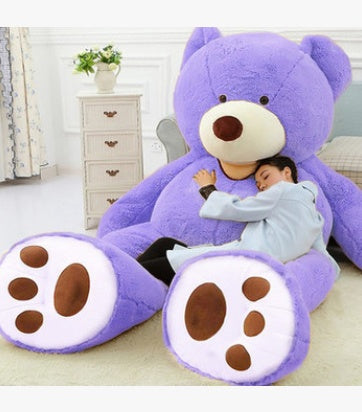 Grande Peluche Ours en Peluche Énorme Jouet Doux Coque en Cuir