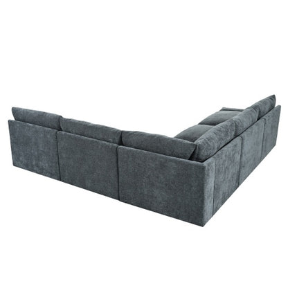 Canapé sectionnel gris foncé modulaire 115,5