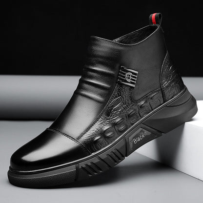 Bottes montantes en cuir de première qualité, conçues pour l'homme moderne.