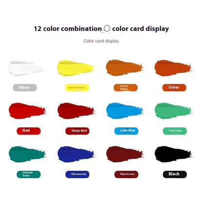 Kit de peinture au propylène 12 ml imperméable pour débutants Peinture pour enfants Peinture à l'huile de 12, 18, 24, 36 couleurs