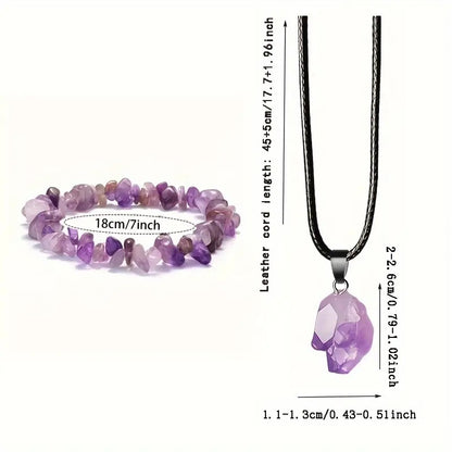 Collier en pierre brute irrégulière de bourgeon de cristal d'améthyste en pierre naturelle