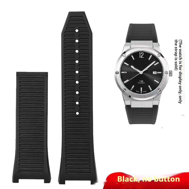 Montre de sport étanche en silicone concave noire pour hommes - Accessoires de montre