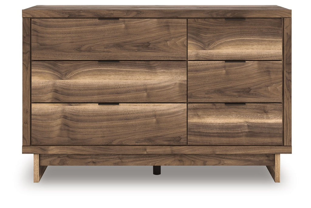Signature Design by Ashley Six Drawer Brown Dresser with Modern Twist-4