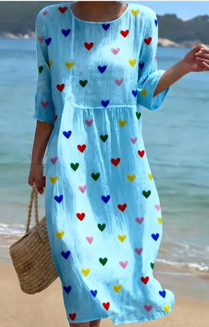 Nuevo Vestido Elegante Casual de Rayas con Cuello en V