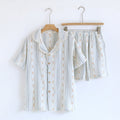 Pyjama d'été en coton à fleurs, manches courtes et short