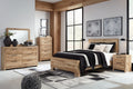 Hyanna 6 Piece Bedroom Furniture Set Tan Finish Modern Contemporary Design-0