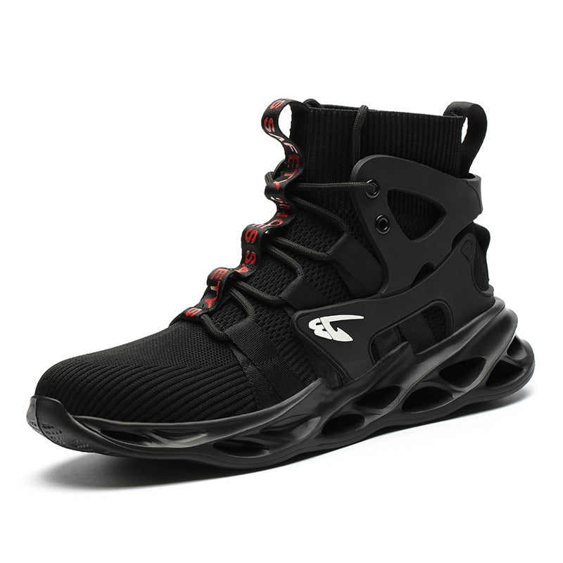 Chaussures de sécurité montantes Chaussures de protection pour la construction pour hommes Chaussures à bout en acier Bottes de randonnée respirantes Bottes de travail anti-perforation