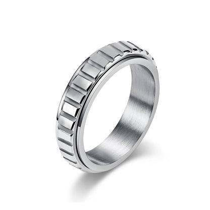 Bague en Acier Titane Rotative de Style Neutre