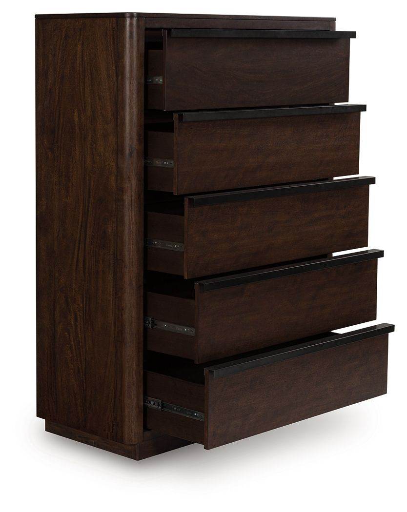 Signature Design by Ashley 5 Drawer Dark Brown Chest-2