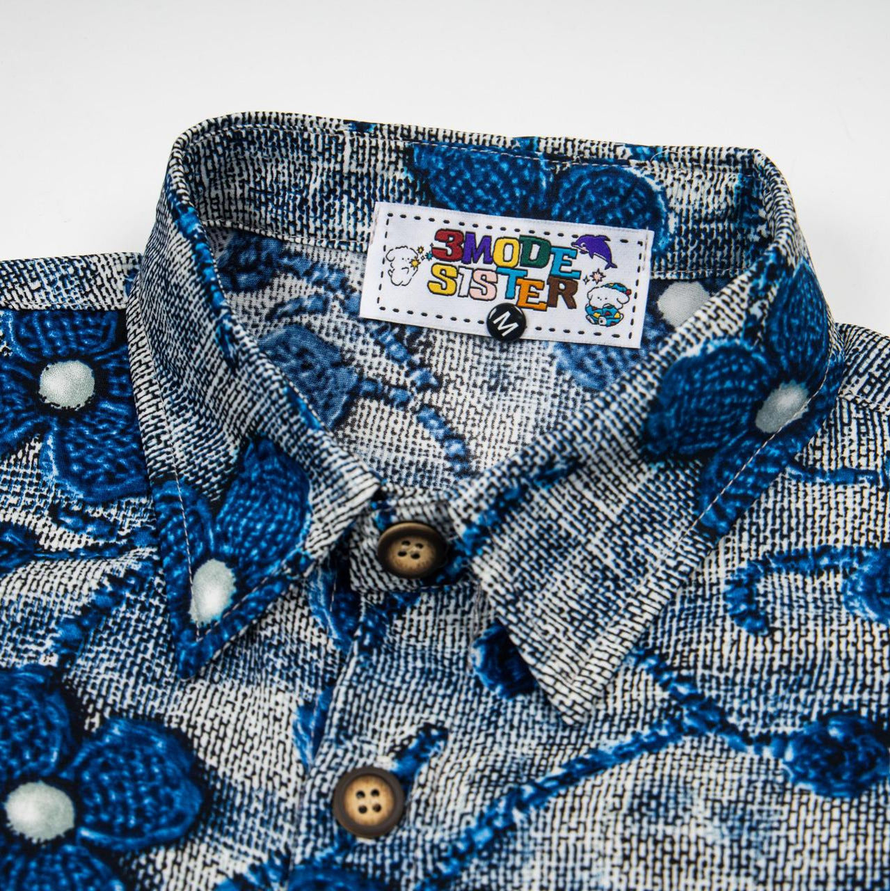 3D relief flower short sleeved shirt