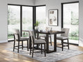 Neymorton - 5 Pc. - Rectangular Dining Room Counter Table, 4 Barstools - Dark Grayish Brown-0