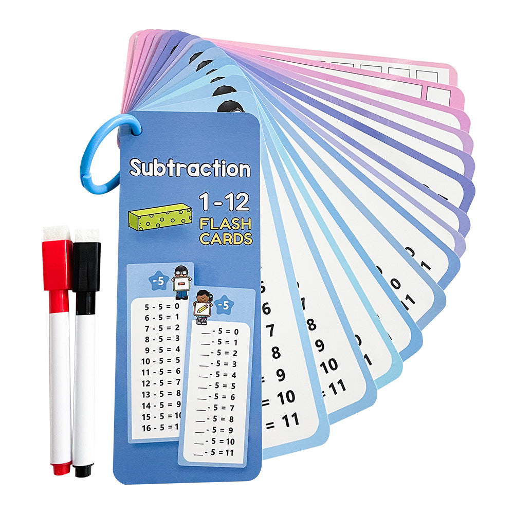 15 tarjetas de multiplicación matemática que se pueden borrar repetidamente