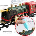 Voiture télécommandée sur rail, fumée, musique, lumière, train de Noël rechargeable, jouets pour enfants