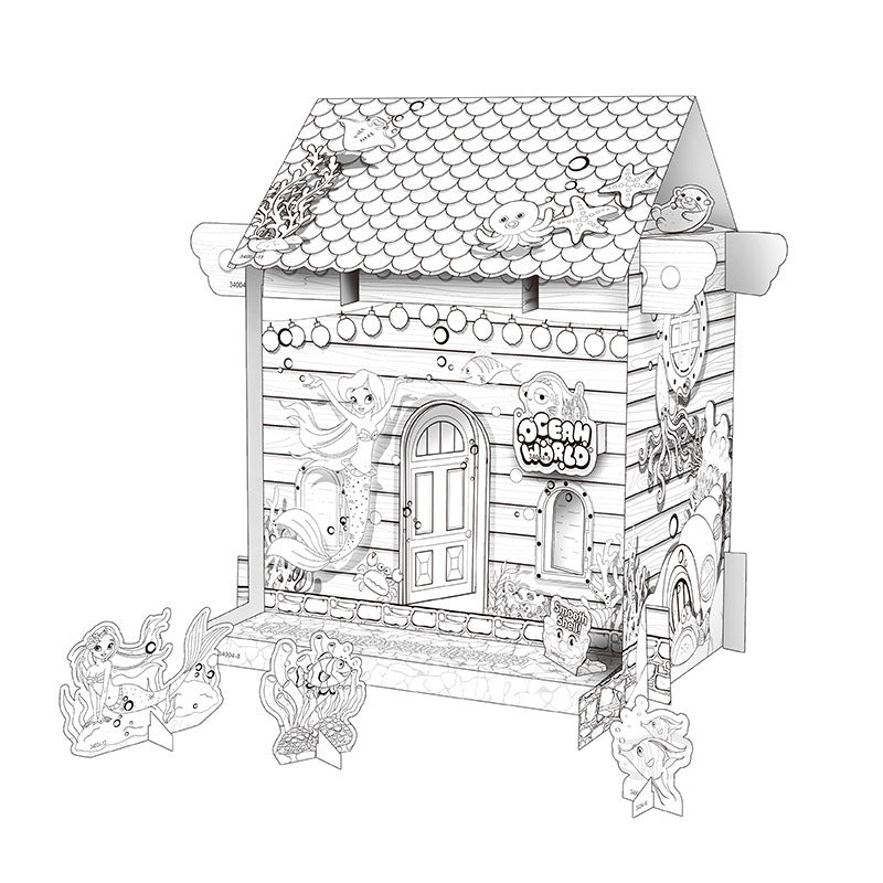 Maison Graffiti à Peindre en Puzzle 3D