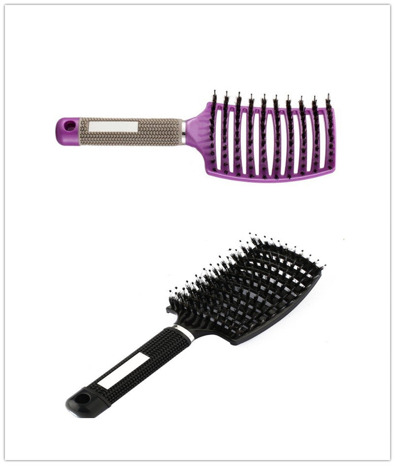 Cepillo para el cabello antinudos Brushy, desenredante para mujer, cerdas de nailon, masajeador de cuero cabelludo, peine para el cabello