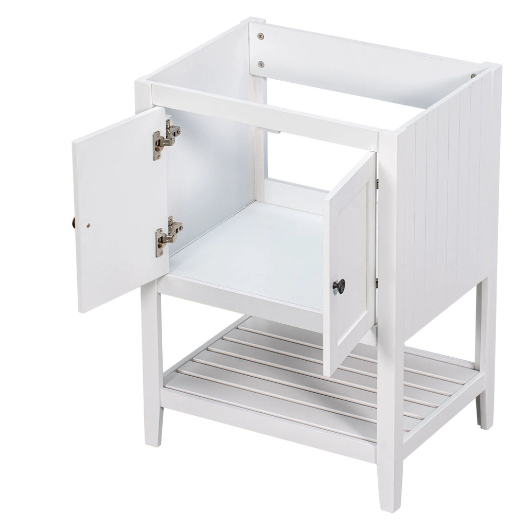 24" Bathroom Vanity Base Only, Soild Wood Frame, Bathroom Storage Cabinet by eprolo