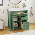 30-Inch Green Bathroom Vanity with Ceramic Sink and Ample Storage - Ideal Choice for Small Bathrooms by eprolo