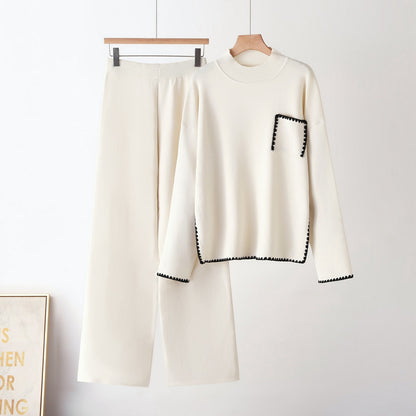 Elevate your everyday style with this sophisticated two-piece knit set.