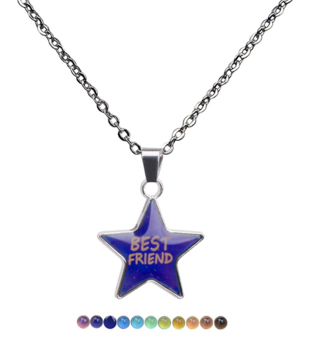 Collar con colgante que cambia de color termocromático con gema corte vintage para mujer