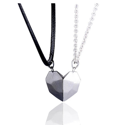 Collier aimanté créatif avec cœur brisé pour hommes et femmes