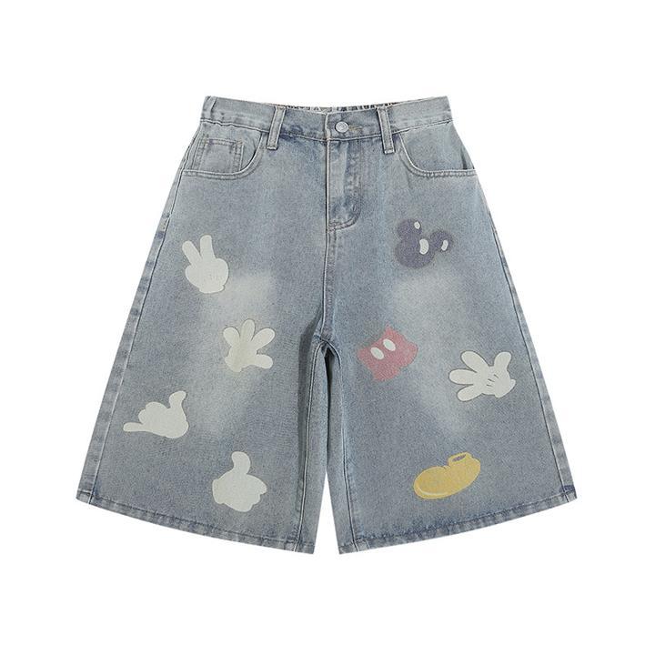 Mickey elements washed denim jeans