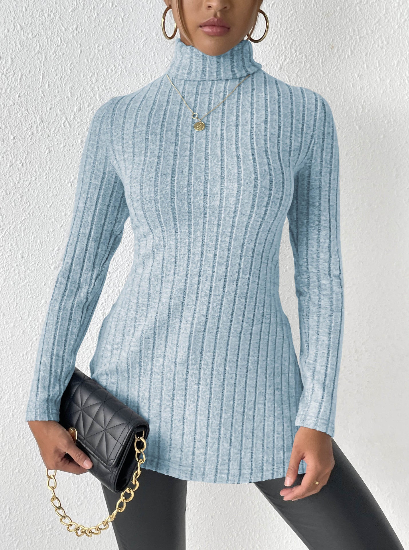 Pull à col roulé pour femme