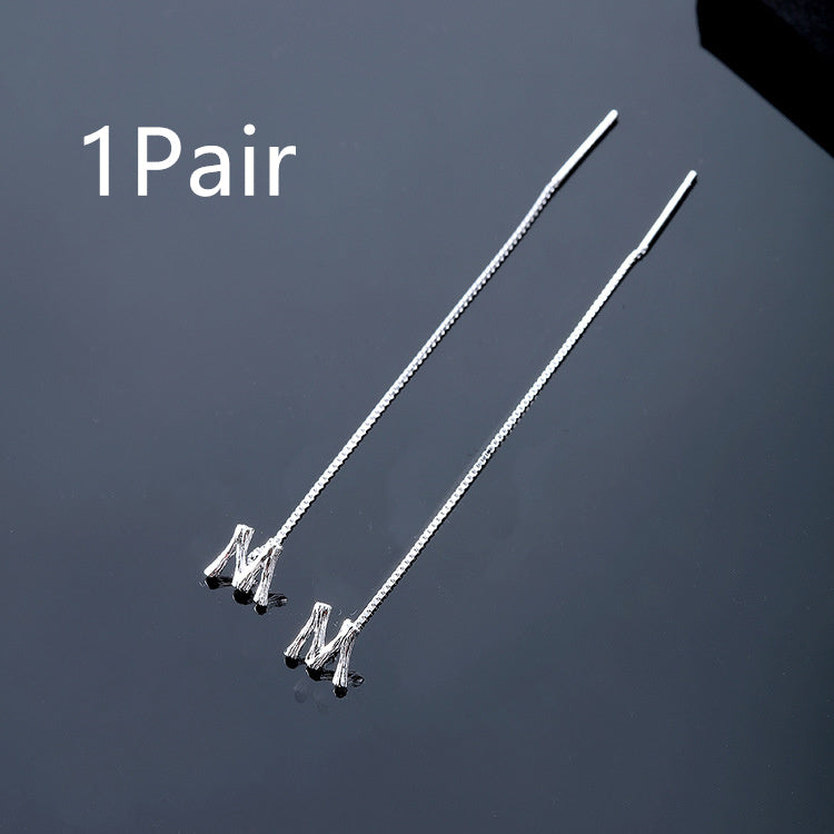 Joyas de moda de plata de ley 925 con 26 letras, pendientes colgantes para mujer, estilo clásico inglés minimalista, pendientes de estudiante, fiesta, regalo de joyería para amigos