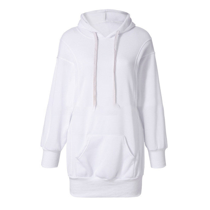 Pull épais à capuche ample et manches longues pour femme