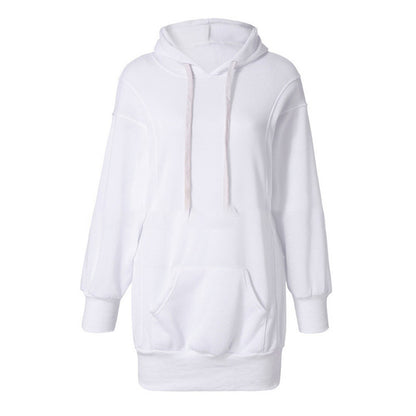 Pull épais à capuche ample et manches longues pour femme