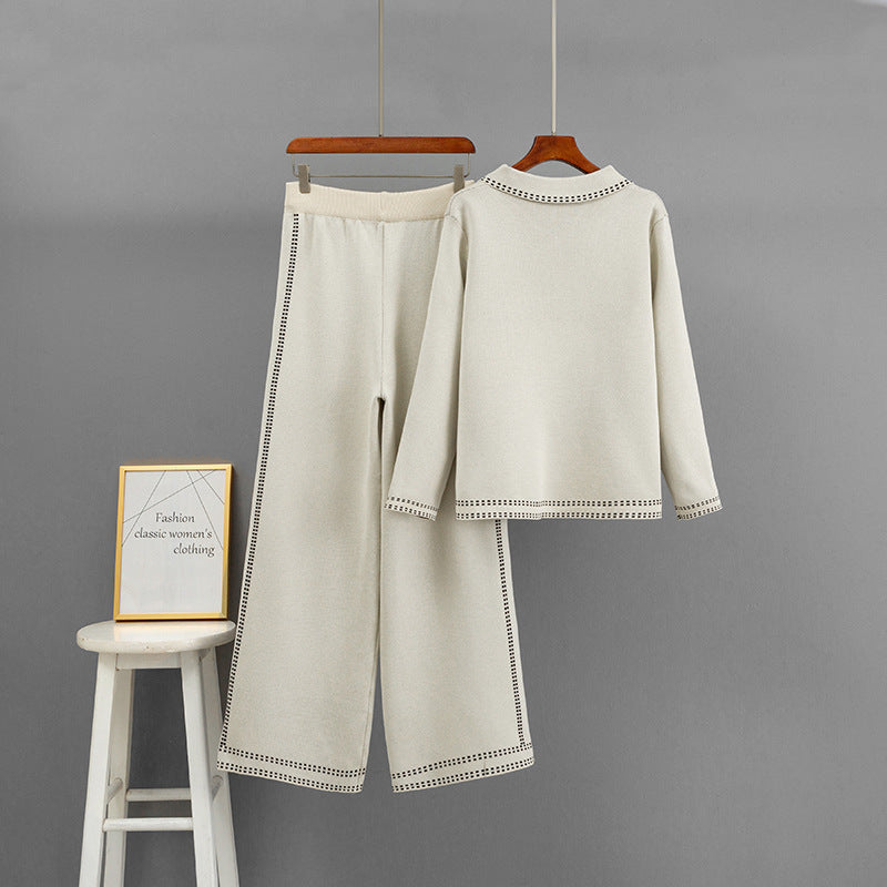 Conjunto de chaqueta suelta con cuello polo
