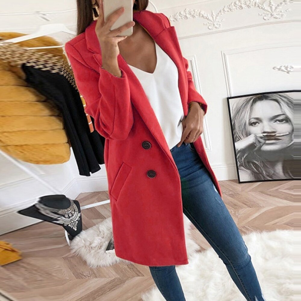 Manteau en laine mi-long