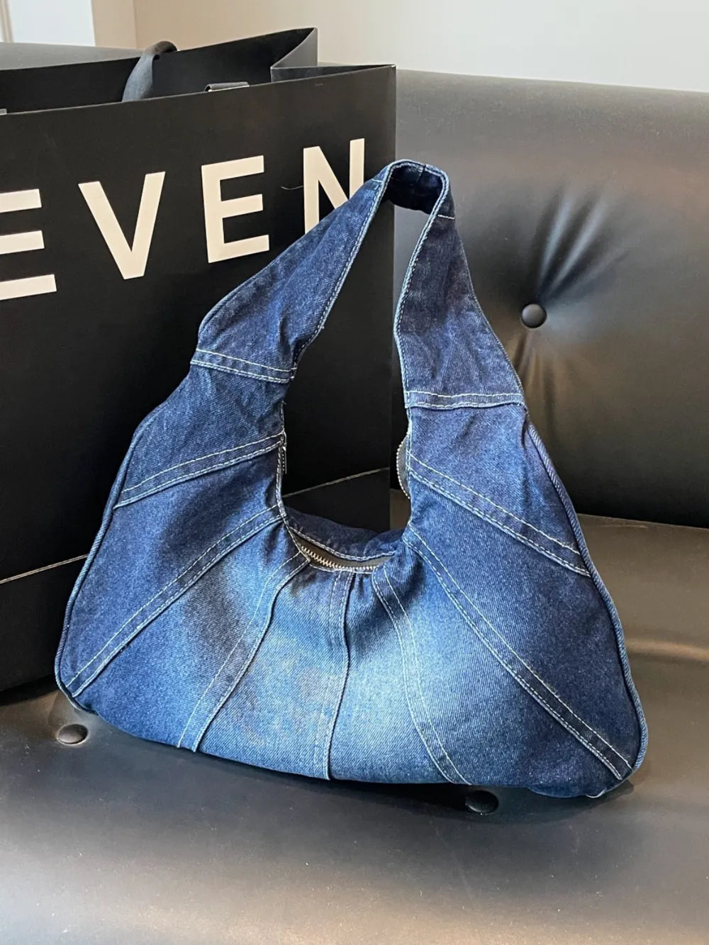 Bolso de hombro vaquero en forma de media luna