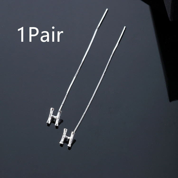 Joyas de moda de plata de ley 925 con 26 letras, pendientes colgantes para mujer, estilo clásico inglés minimalista, pendientes de estudiante, fiesta, regalo de joyería para amigos