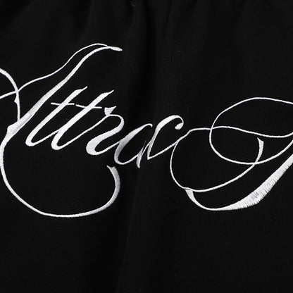 Hand drawn letter printed loose shorts