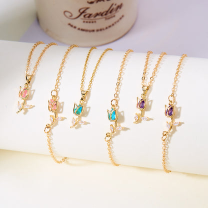 Collier Tulipe Élégant et Tendance pour Femme