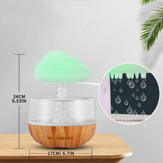 Humidificador de Nube Lluviosa con Luz Nocturna, Difusor de Aceites Esenciales para Aromaterapia, Micro Humidificador con Sonido de Gota de Agua Relajante para el Hogar