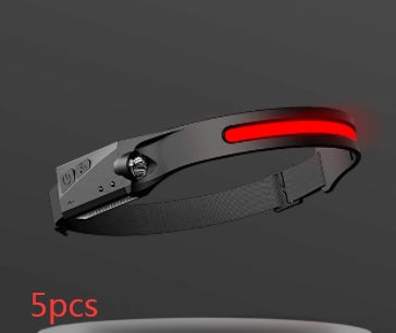 Linterna frontal de inducción LED COB, recargable por USB, resistente al agua, para camping, con todas las perspectivas, luz de caza