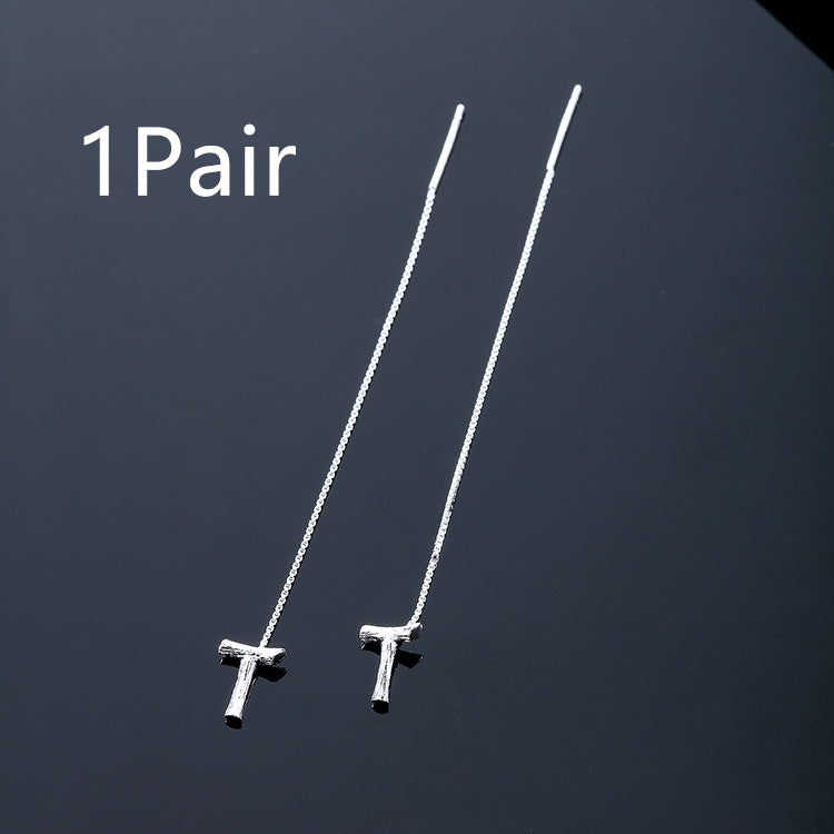 Joyas de moda de plata de ley 925 con 26 letras, pendientes colgantes para mujer, estilo clásico inglés minimalista, pendientes de estudiante, fiesta, regalo de joyería para amigos