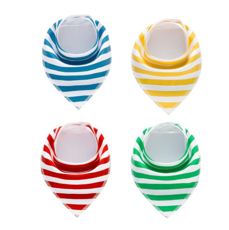 Lot de 4 bavoirs imprimés flèche vague triangle, accessoires bavoir bandana en coton pour bébé