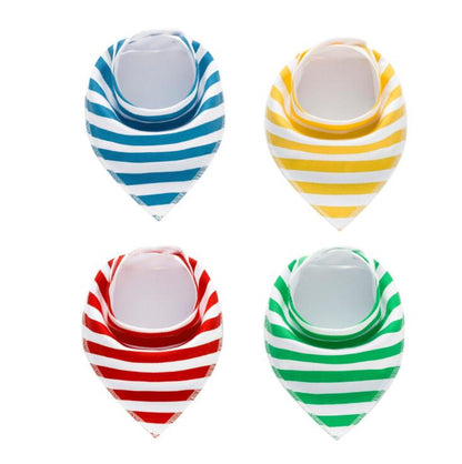 Lot de 4 bavoirs imprimés flèche vague triangle, accessoires bavoir bandana en coton pour bébé
