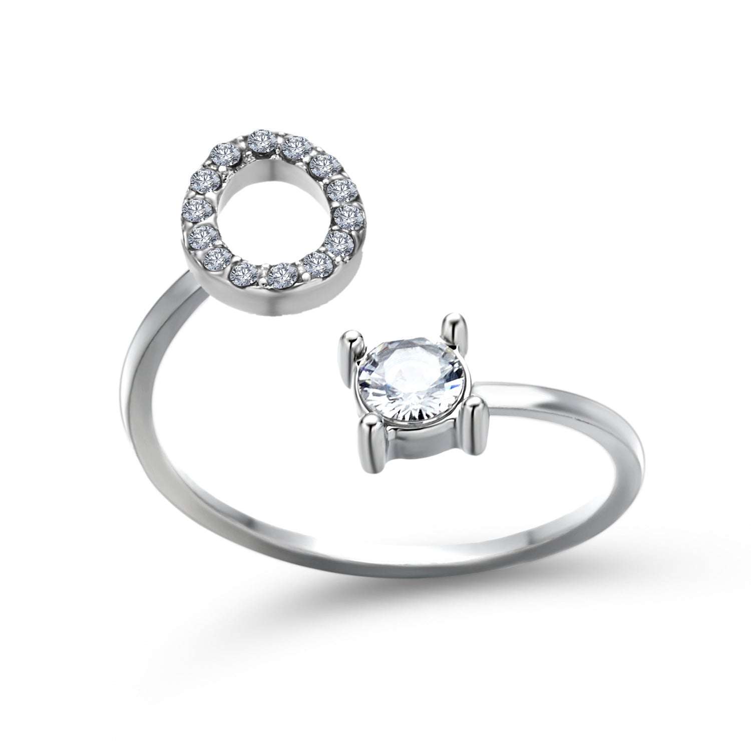 Anillo ajustable de nuevo diseño con 26 letras iniciales, joyería de moda para mujer, joyería simple y elegante