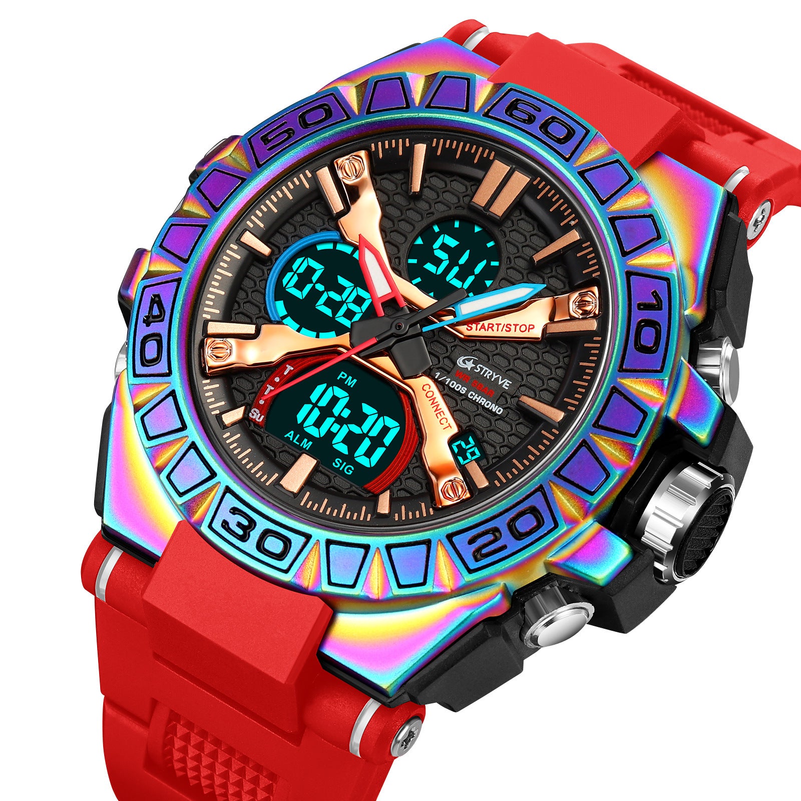Nuevo reloj electrónico luminoso deportivo colorido impermeable, reloj multifuncional para estudiantes