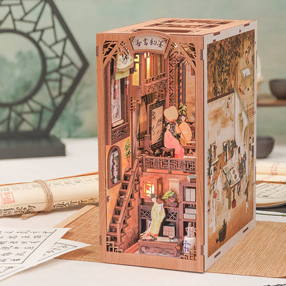 Dongpo Zhiyi Diy Support de livre stéréo 3D en bois à assembler soi-même Modèle de jouet de construction