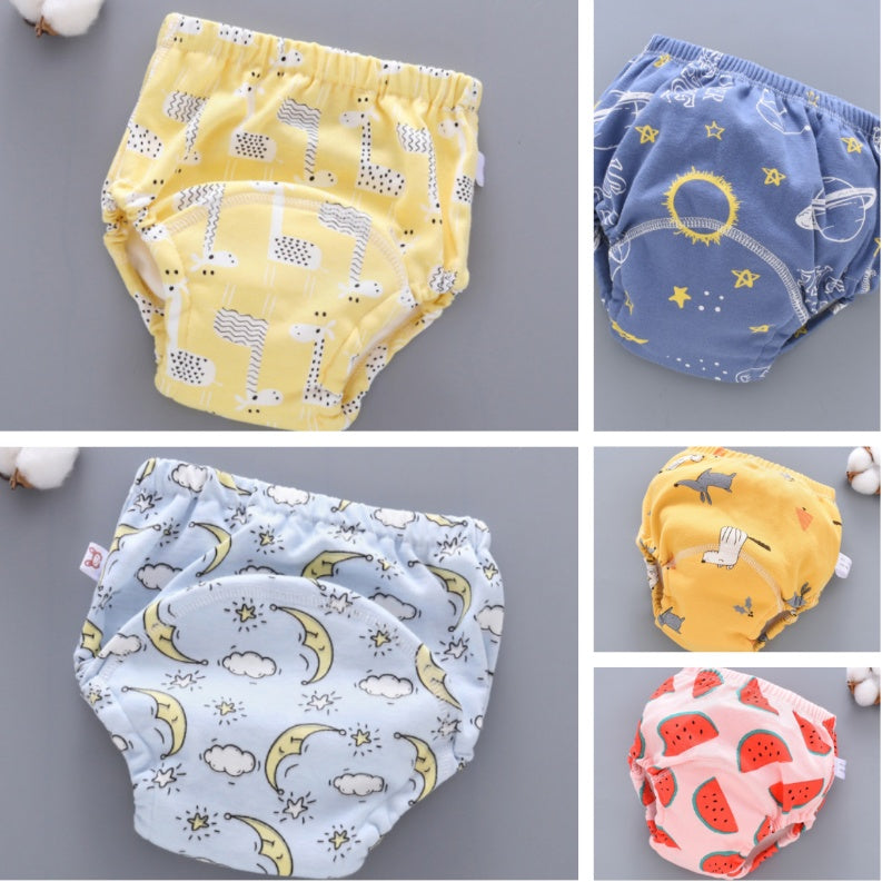 Pantalones de entrenamiento lavables para bebé, cubierta de pañal de gasa de 6 capas